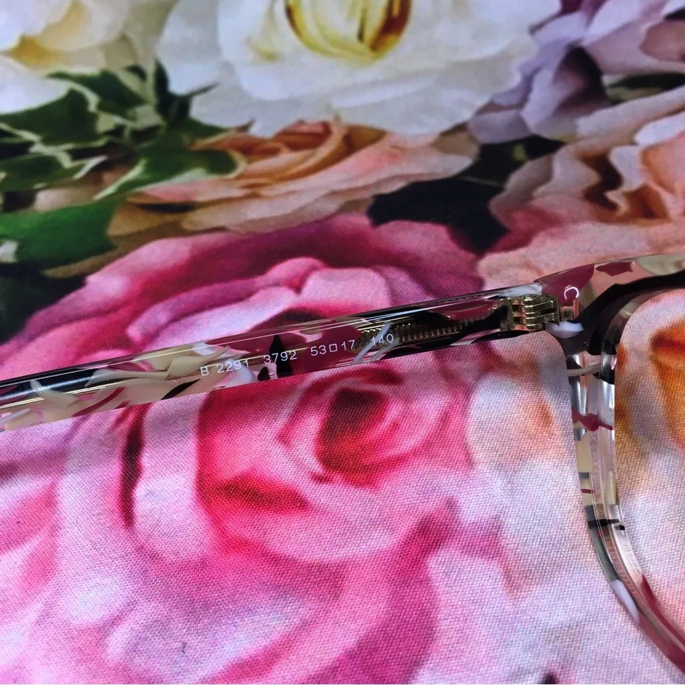 Burberry B2291 women’s cat eye red cream & white marble frames glasses acetate